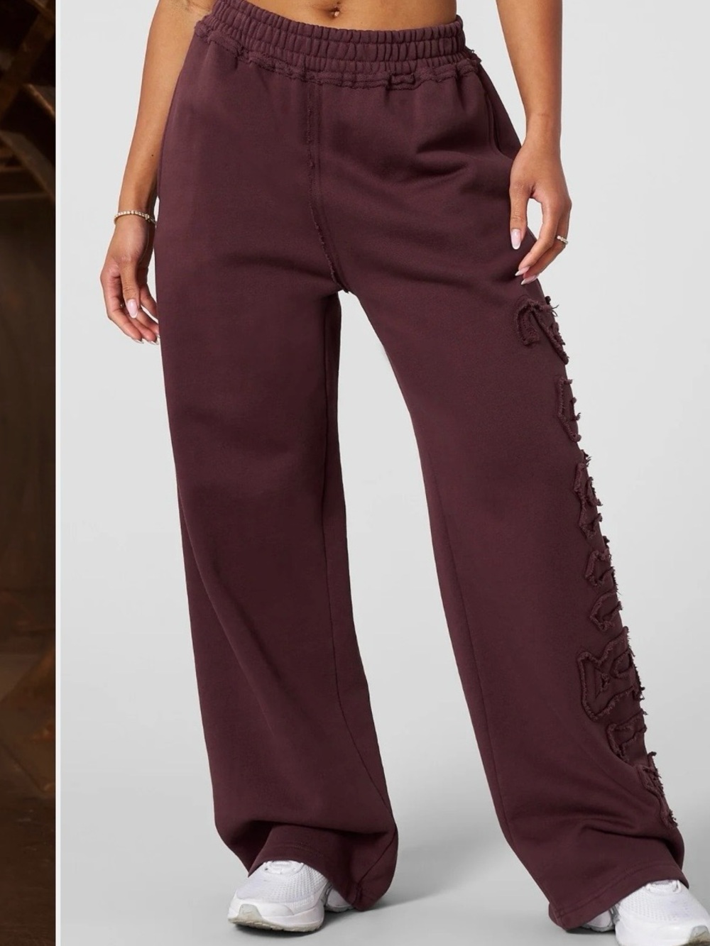 YoungLA Wide-Leg Sweatpants in Deep Plum